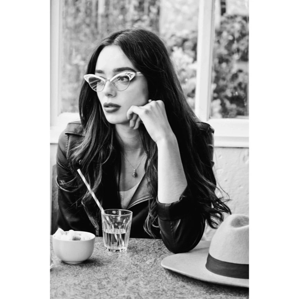 Rita Cat Eye Glasses - Pearlescent White & Silver - Picture 5 of 7
